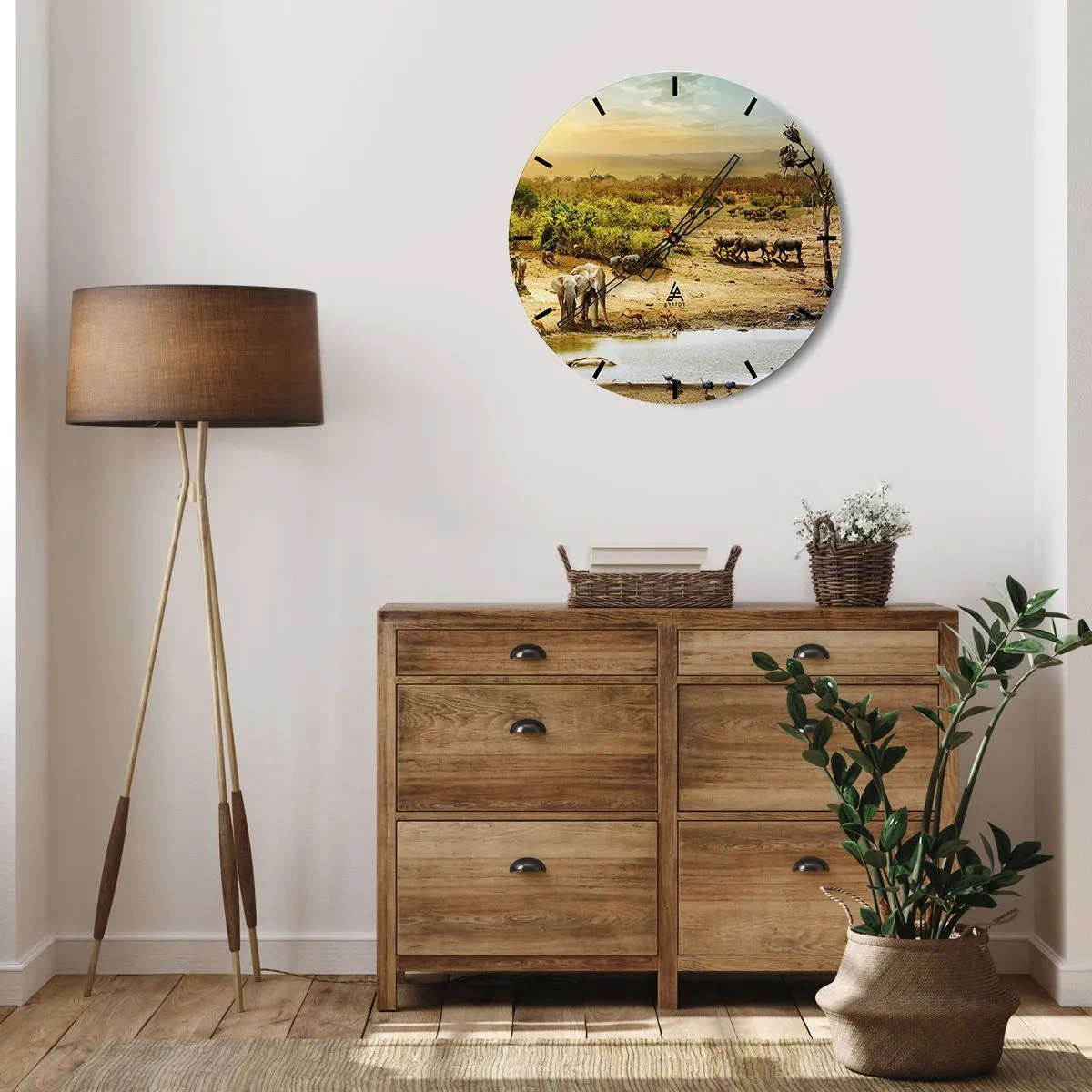 Wandklok - Klok - "Er stroomde een rivier uit Eden …" - 40x40 cm