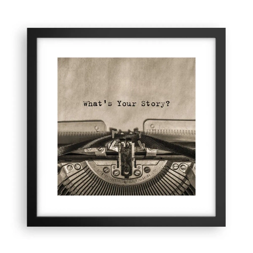 Poster in een zwarte lijst - Vertel het mee - 30x30 cm