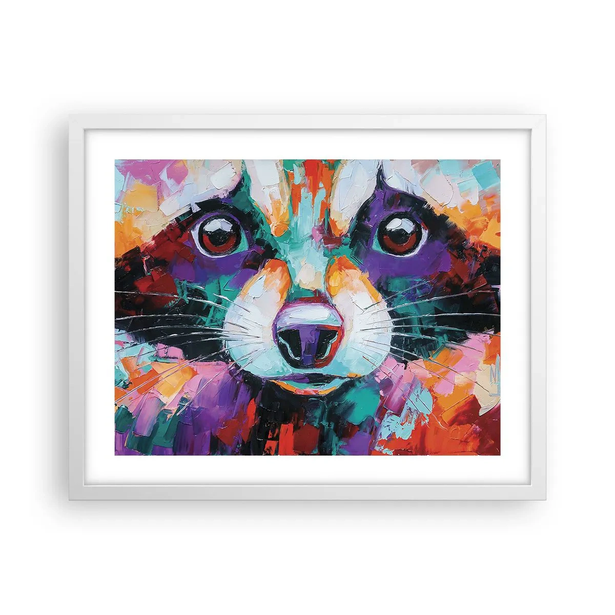 Poster in een witte lijst - Alleen goede emoties - 50x40 cm