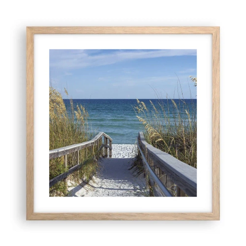 Een poster in een licht eiken lijst - In de zon, in de wind - 40x40 cm