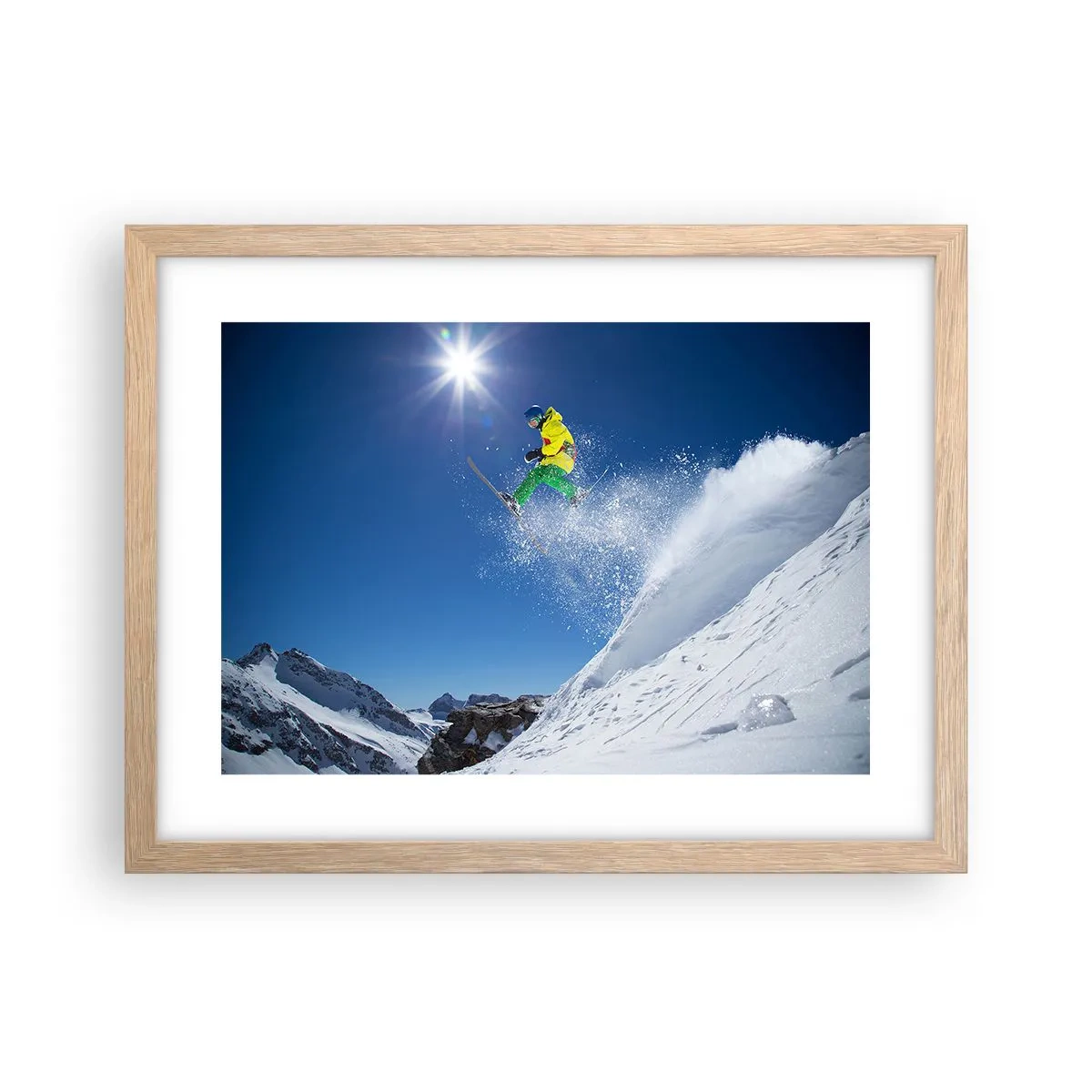 Een poster in een licht eiken lijst - Dansend met de bergen - 40x30 cm