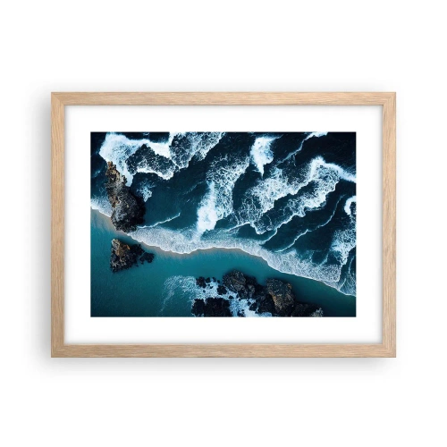 Een poster in een licht eiken lijst - In golven gewikkeld - 40x30 cm