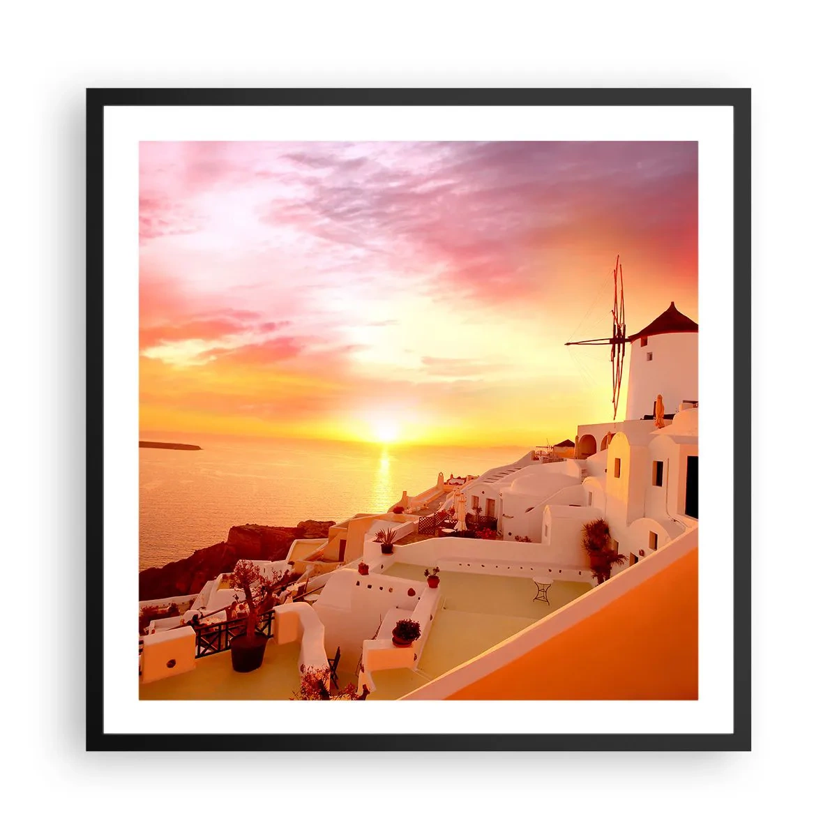 Poster in een zwarte lijst - Spreiden in wit en goud - 60x60 cm