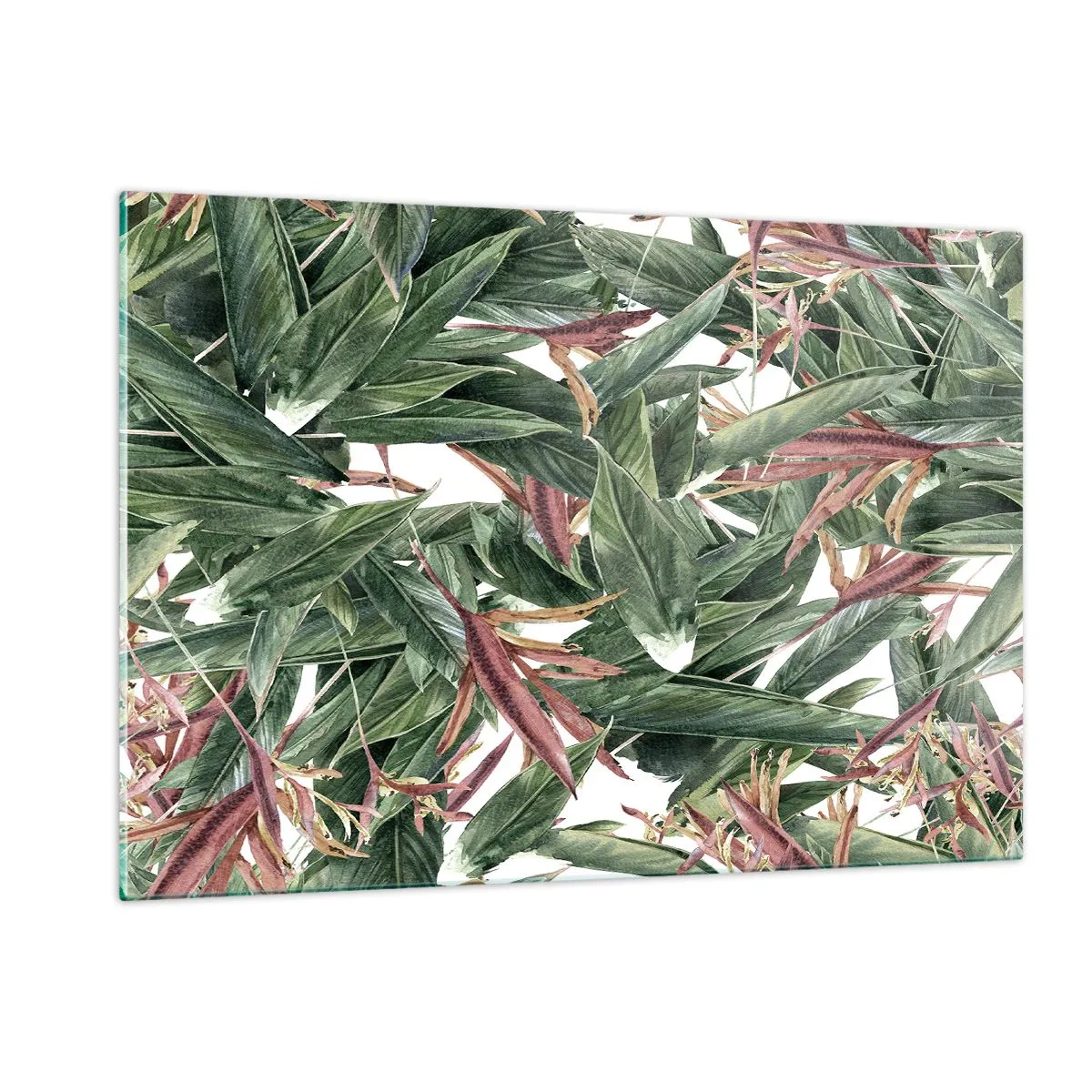 Schilderen op glas - Smaragd-lila struikgewas - 120x80 cm