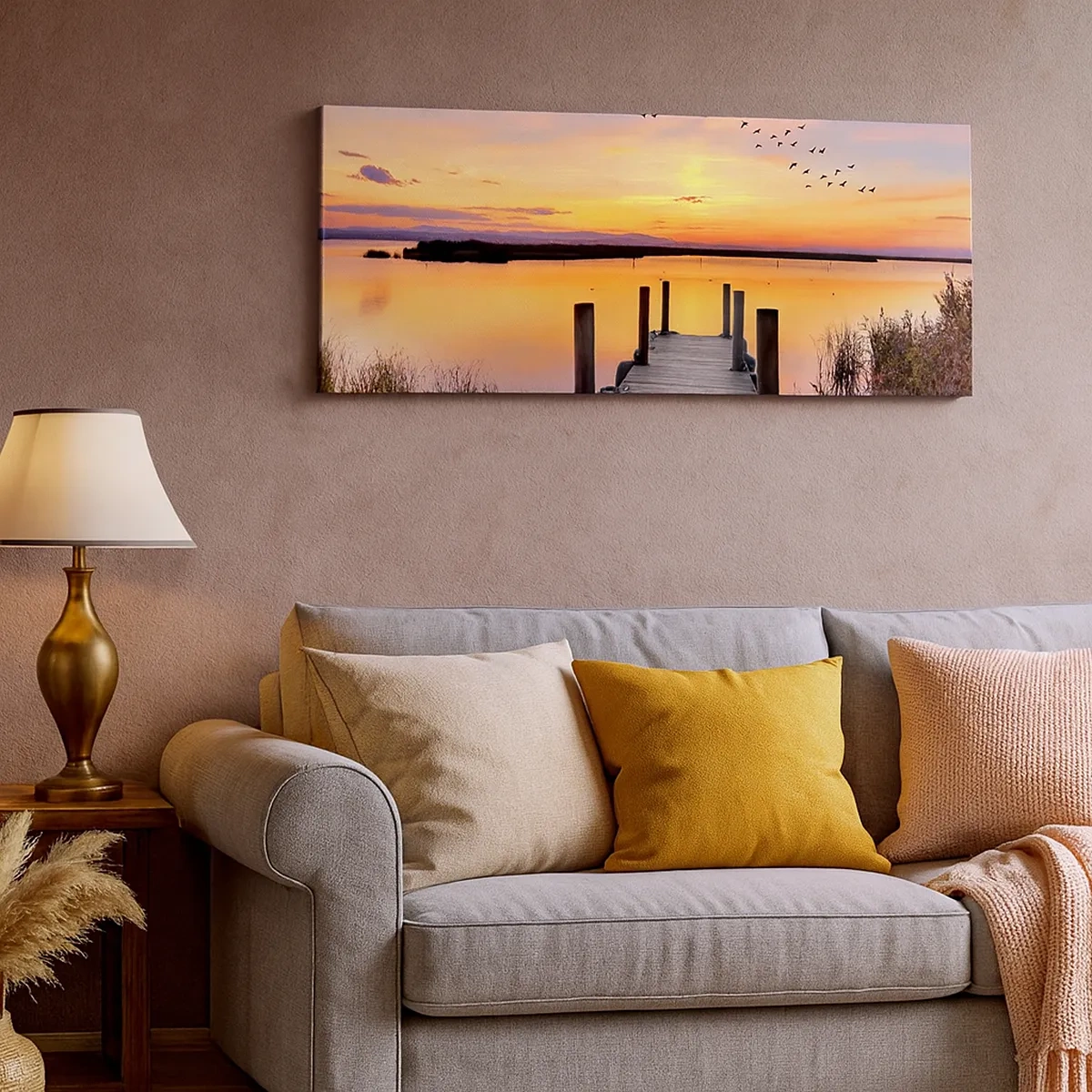 Schilderen op canvas - Violet stille dageraad - 30x30 cm