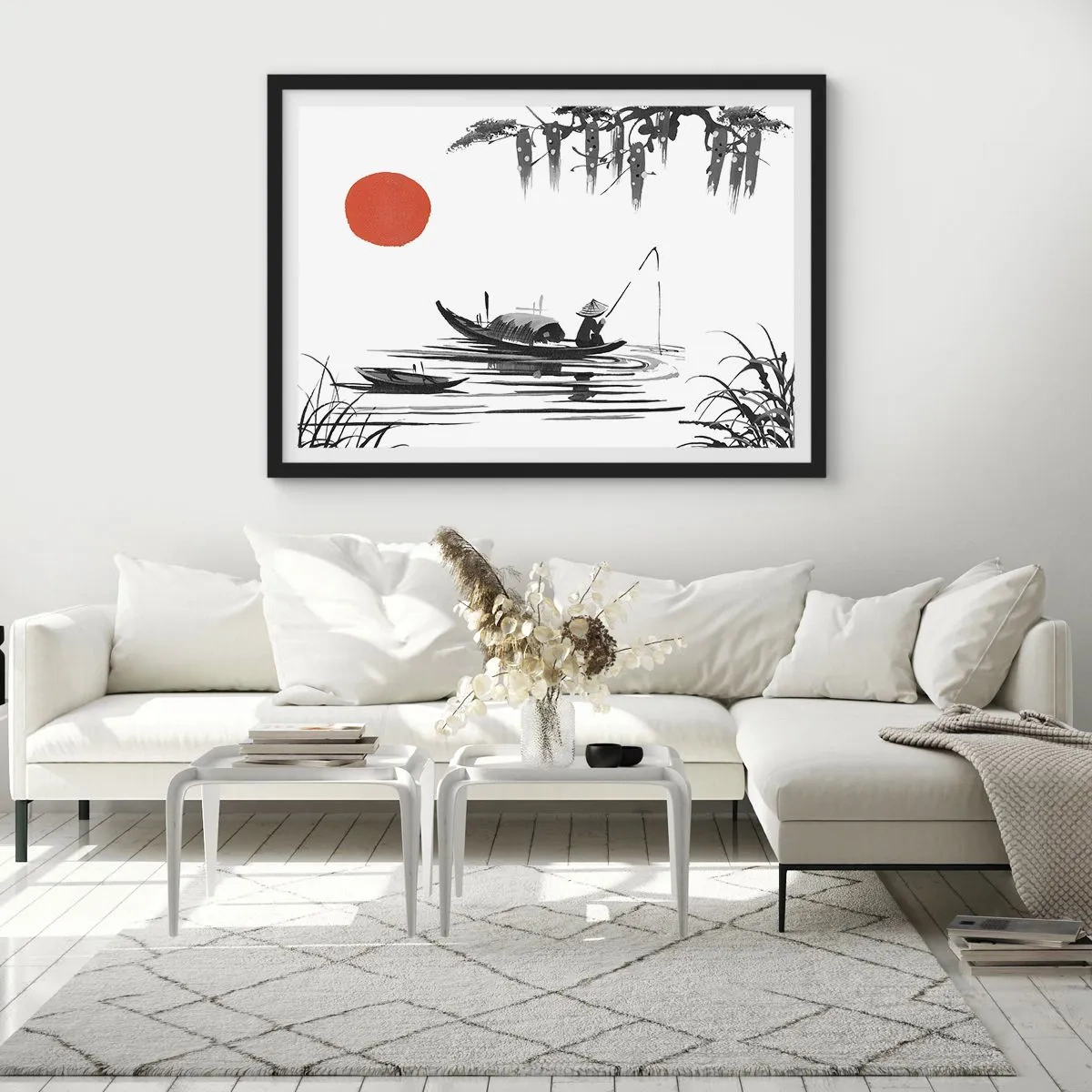 Poster in een zwarte lijst - Aziatische middag - 50x40 cm