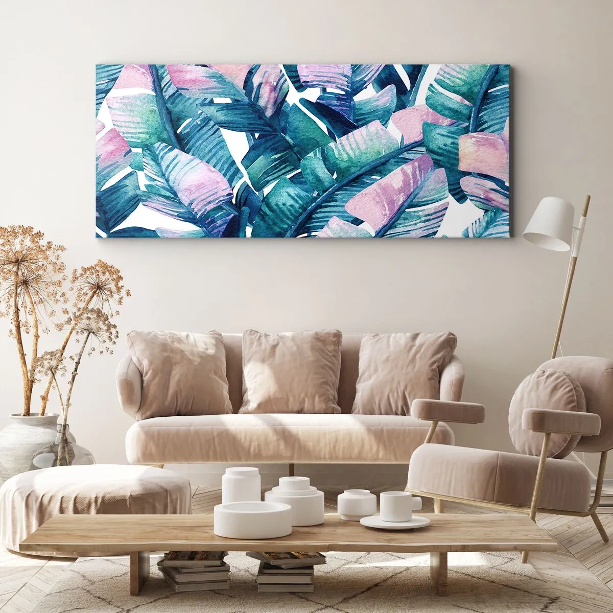 Schilderen op canvas - In een bananenboomgaard - 100x40 cm