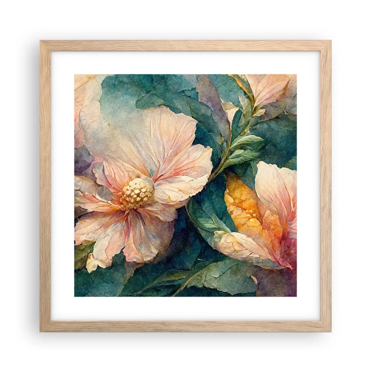 Een poster in een licht eiken lijst - Gewoon subtiliteit - 40x40 cm