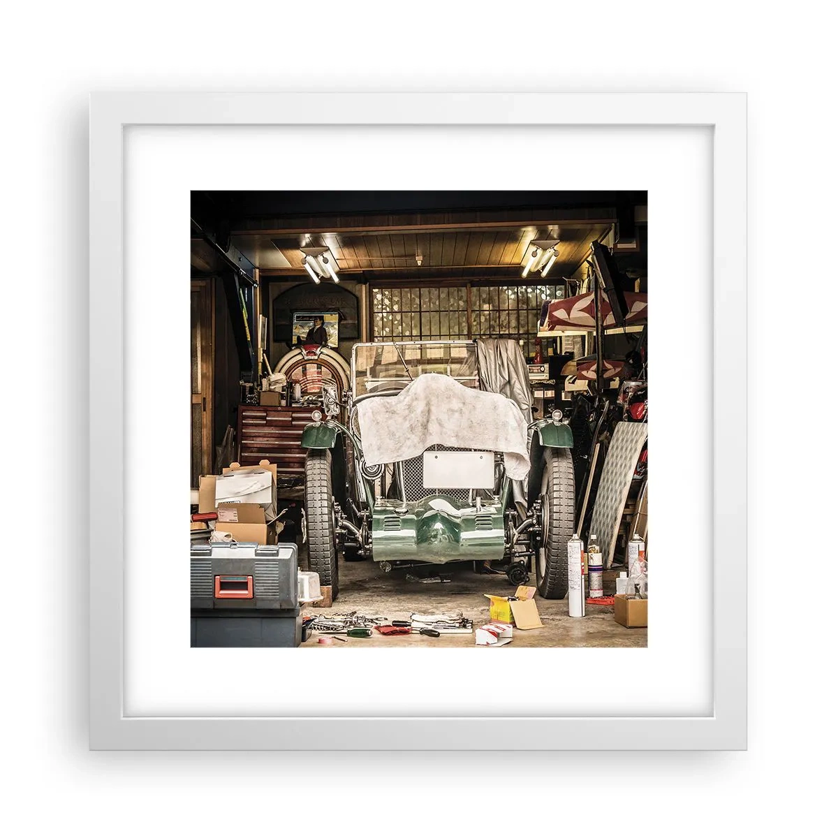 Poster in een witte lijst - Terug naar het verleden - 30x30 cm