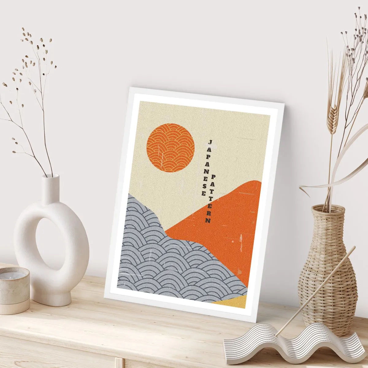 Poster in een witte lijst - In de Japanse spirit - 30x40 cm