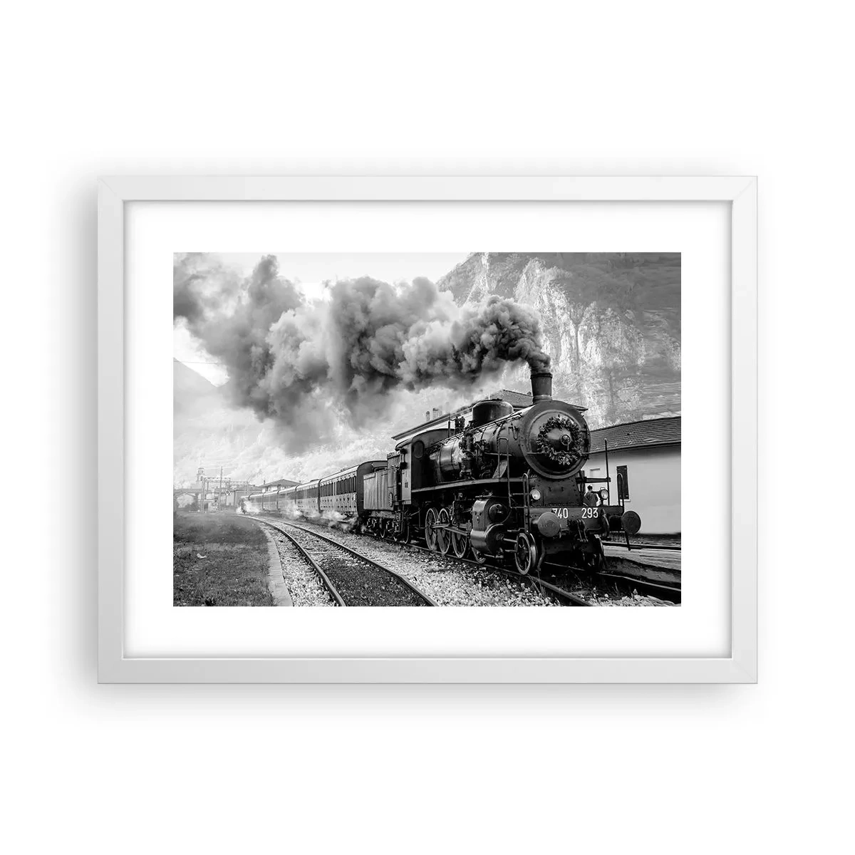 Poster in een witte lijst - Staat op het station... - 40x30 cm