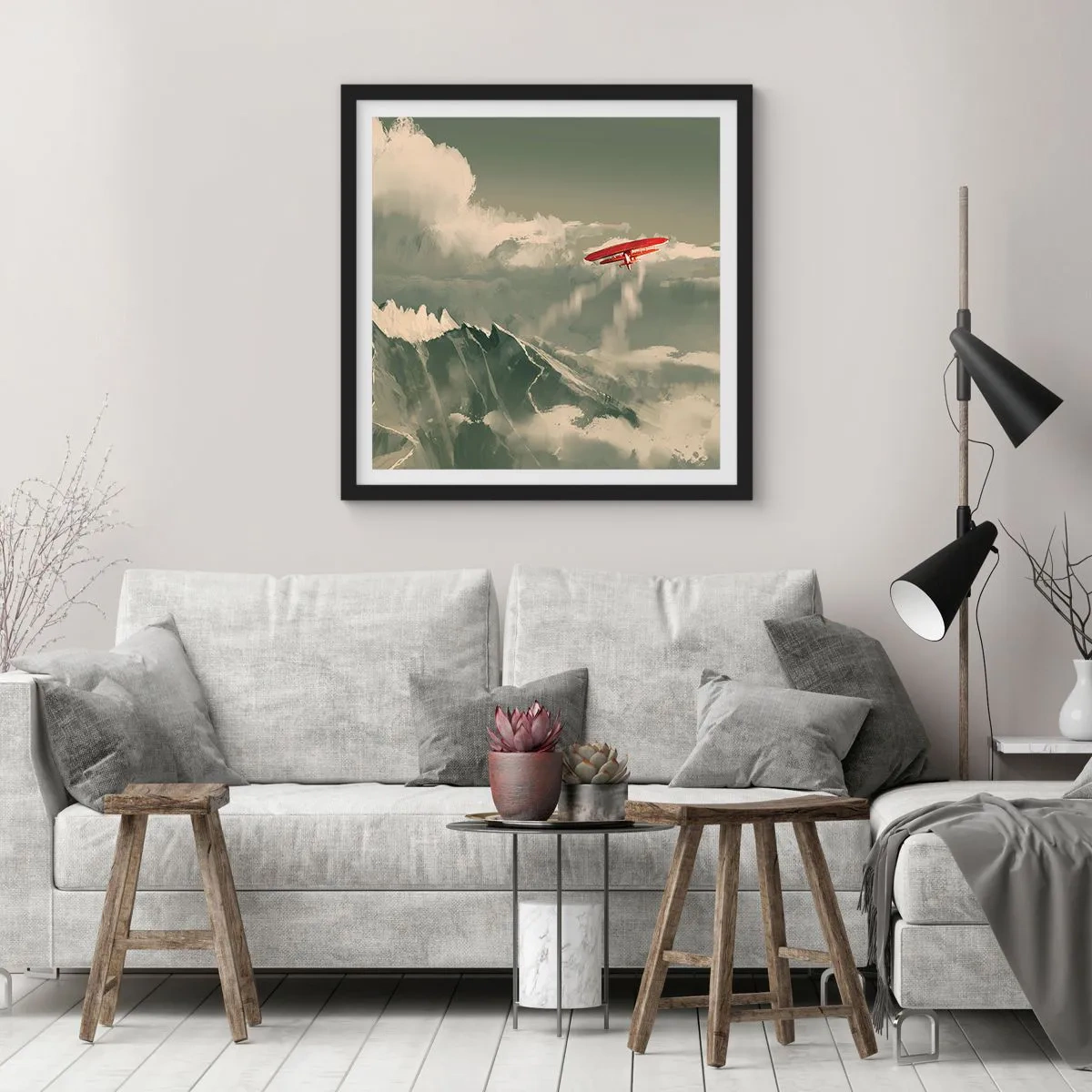 Poster in een zwarte lijst - Onverschrokken pionier - 50x50 cm