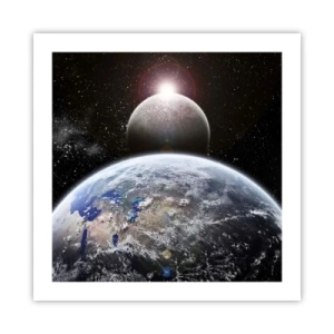 Poster - Kosmisch landschap - zonsopgang - 50x50 cm