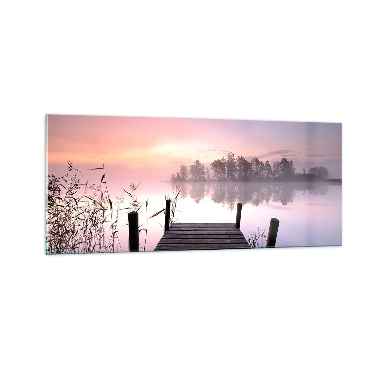 Schilderen op glas - Van de lila mist... - 100x40 cm