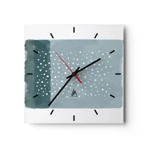 Wandklok - Klok - Gegroeid op blauw - 30x30 cm