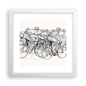 Poster in een witte lijst - Samen als team - 30x30 cm