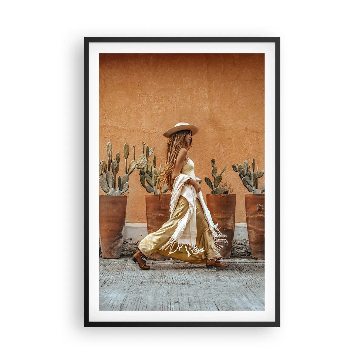 Poster in een zwarte lijst - Hippie-stijl - 61x91 cm