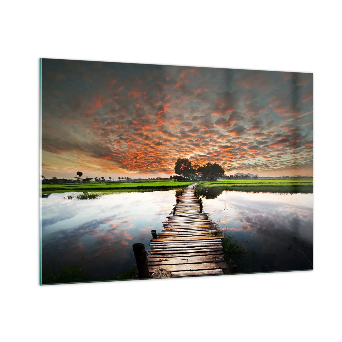 Schilderen op glas - Strek je armen - ademen - 100x70 cm