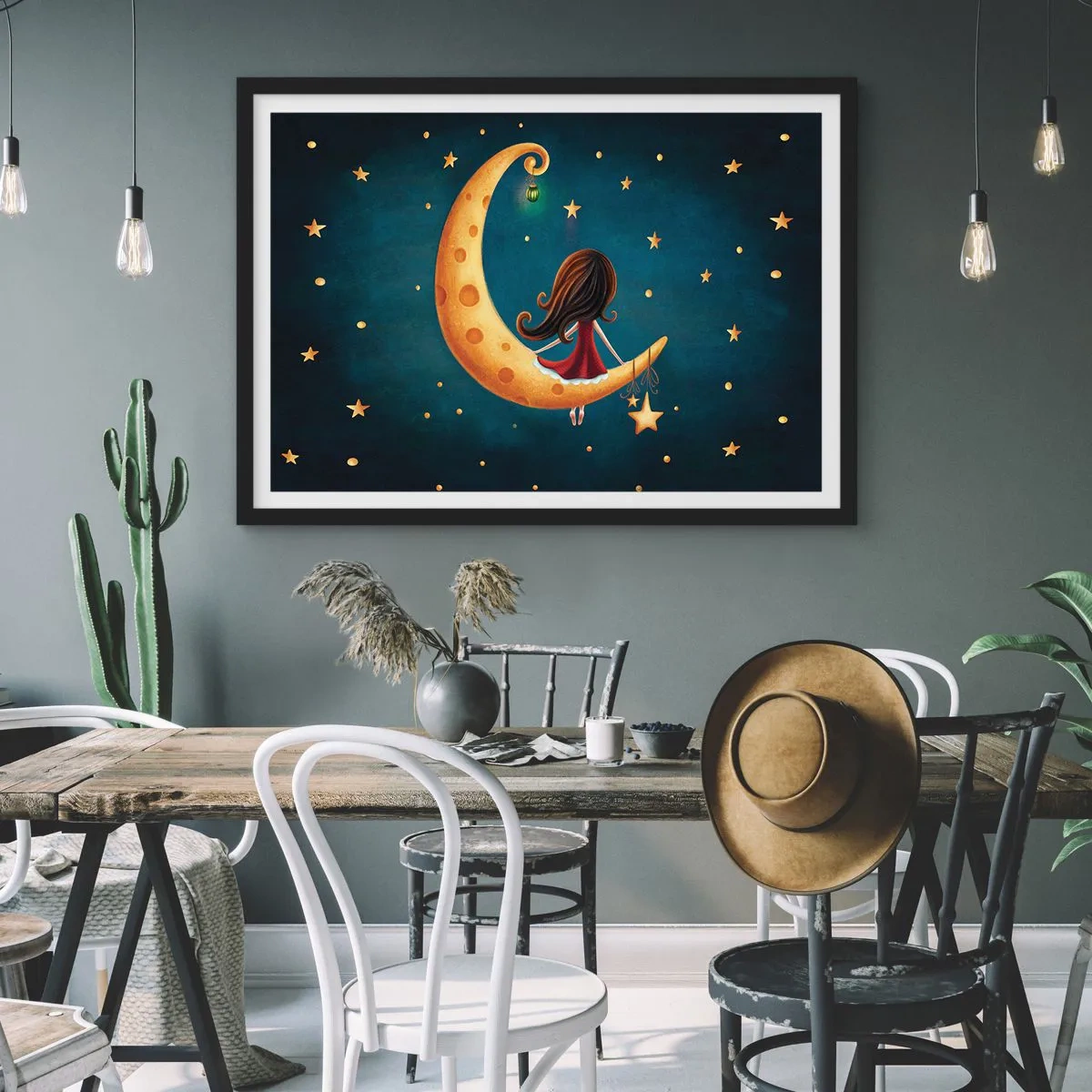 Poster in een zwarte lijst - Een keer… - 50x40 cm