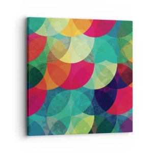 Schilderen op canvas - Beklimming naar de regenboog - 30x30 cm