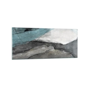Schilderen op glas - Abstractie: rotsen en ijs - 120x50 cm