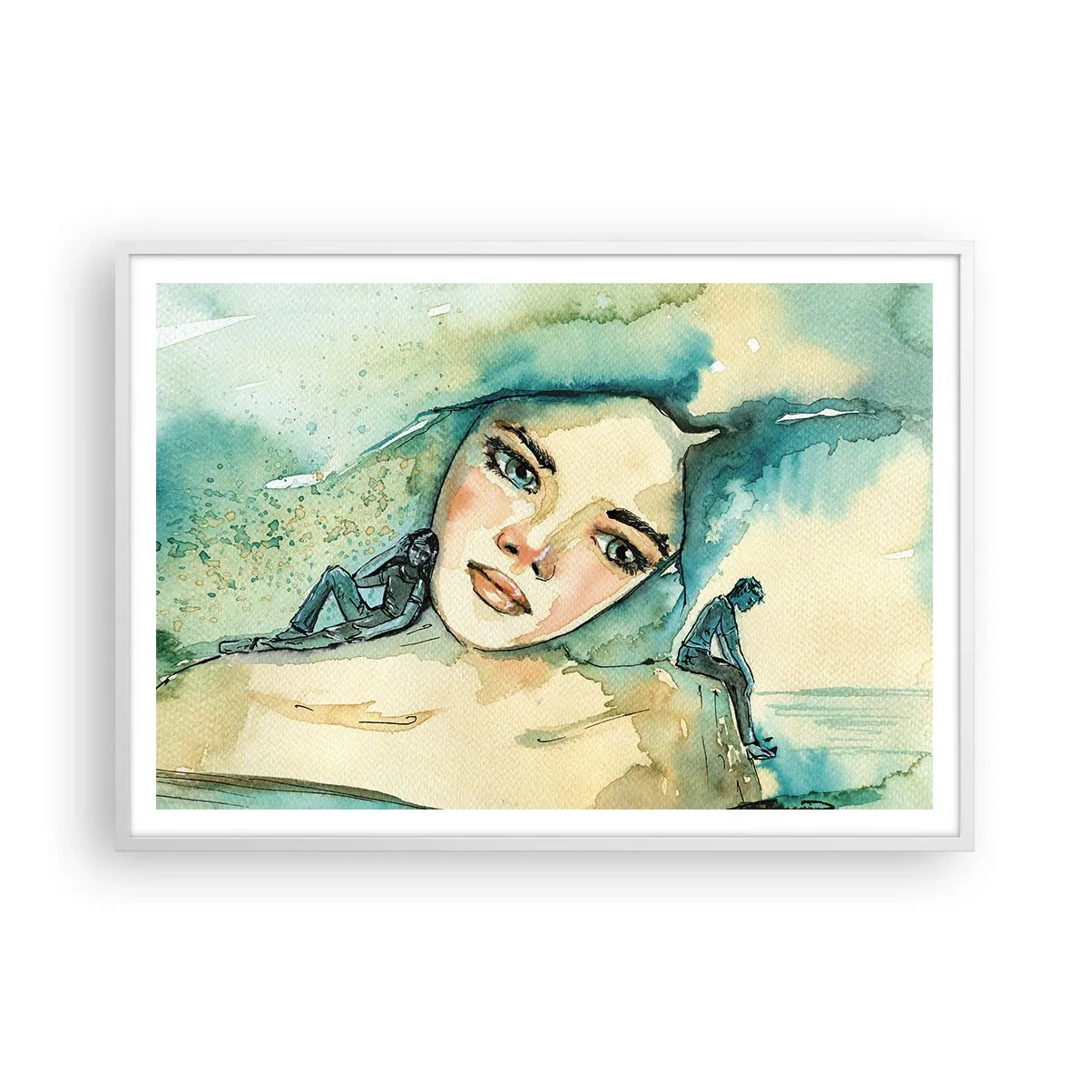 Poster in een witte lijst - Ben ik blauw? - 100x70 cm