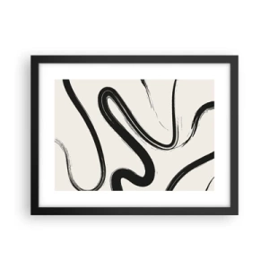 Poster in een zwarte lijst - Zwart-wit eigenzinnigheid - 40x30 cm