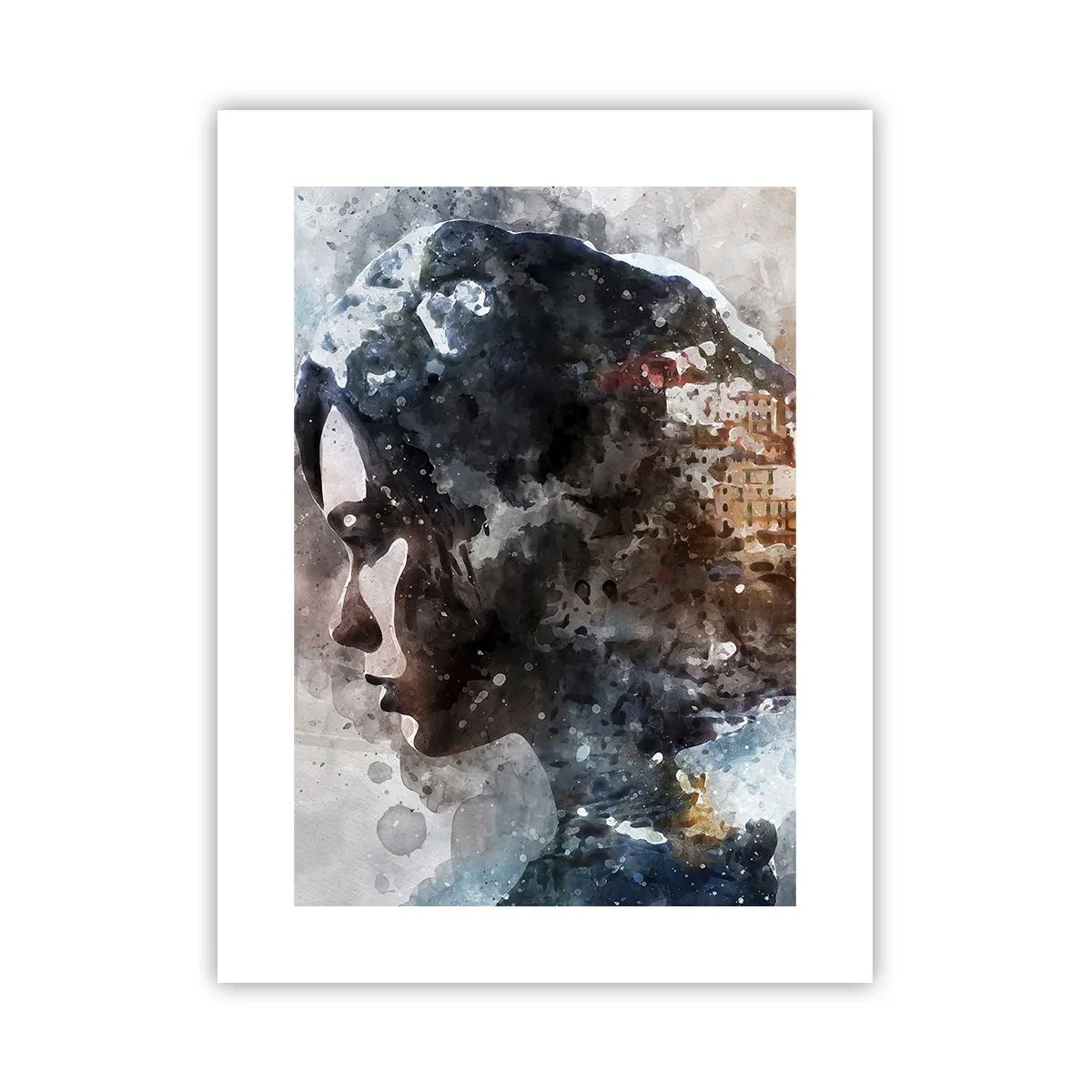 Poster - Een verhaal over een meisje met een stad op de achtergrond - 30x40 cm