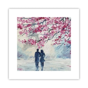 Poster - Een romantische wandeling - 30x30 cm