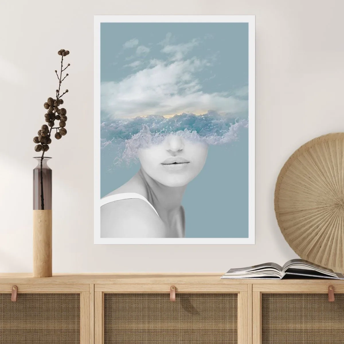 Poster - Met hoofd in de wolken - 50x70 cm