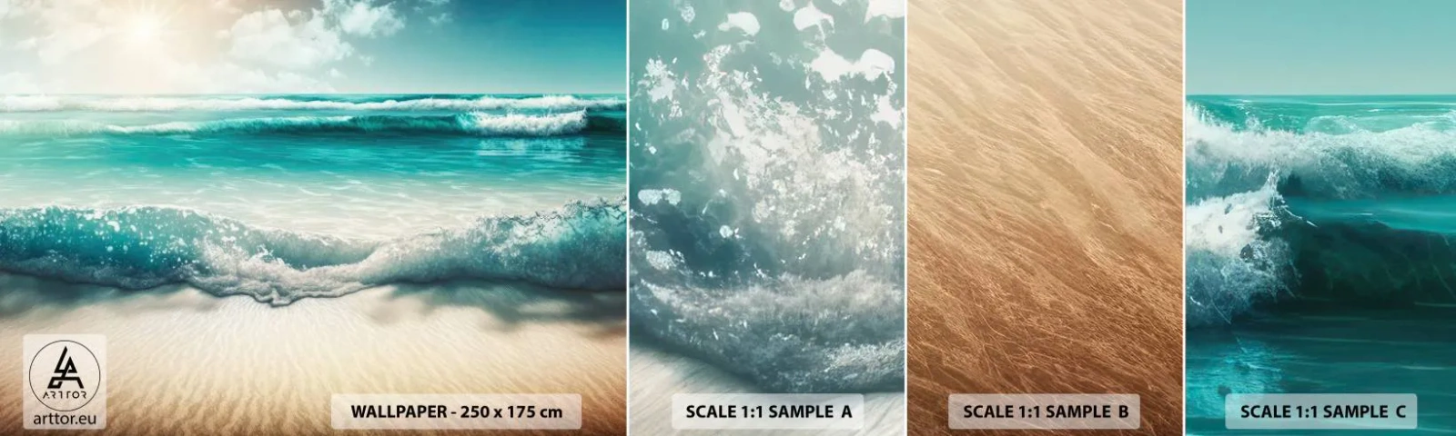 Fotobehang Staaltje Standard Eco - De vrede van de oceaan - Strand, Zee, Rand - 100x30 cm