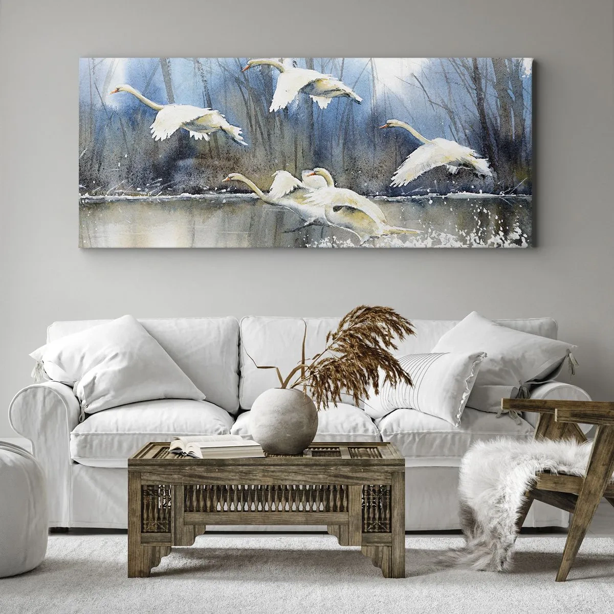 Schilderen op canvas - Zoals in het sprookje over wilde zwanen - 100x40 cm