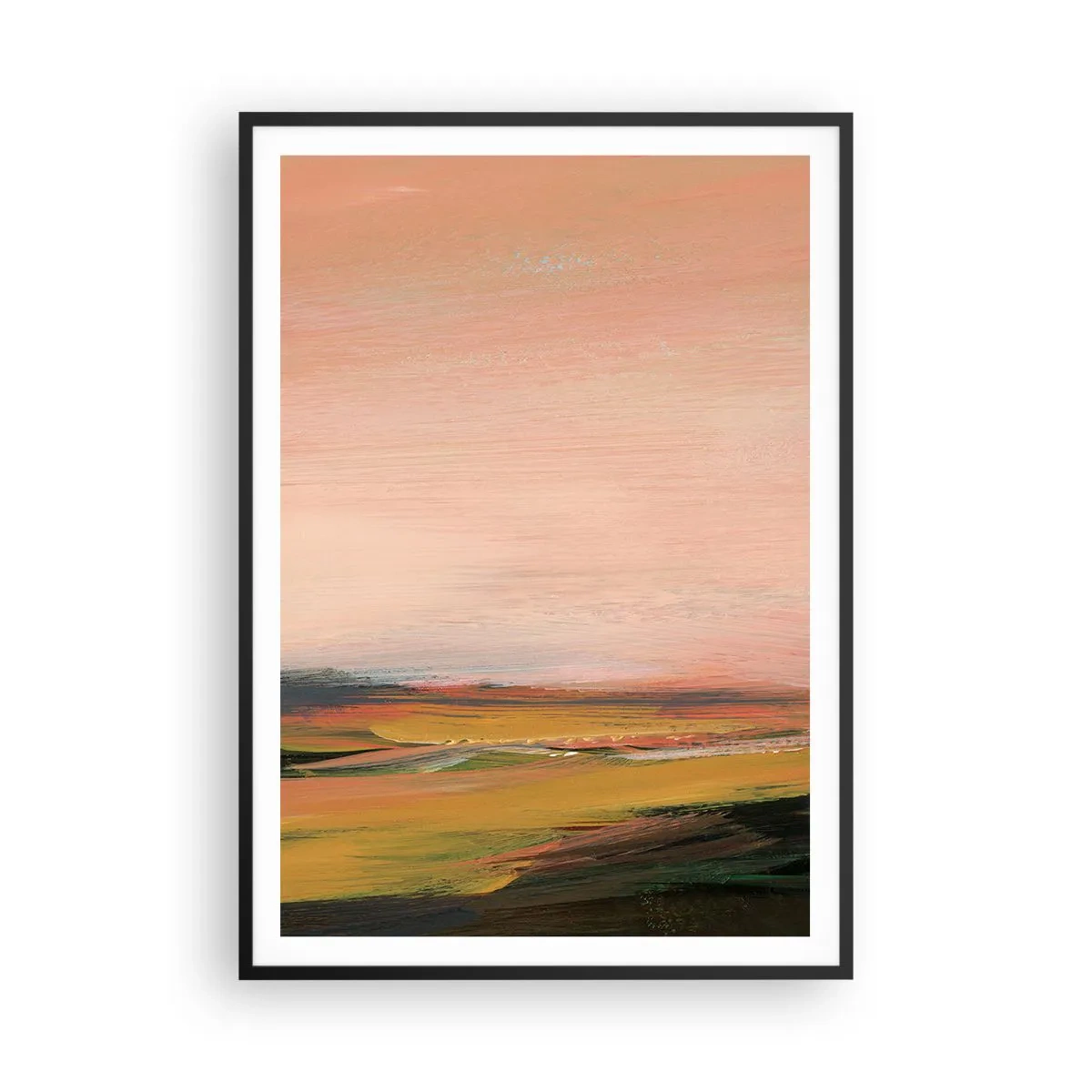 Poster in een zwarte lijst - In roze tinten - 70x100 cm