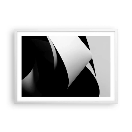 Poster in een witte lijst - Lichtvlakken uit de diepten van de schaduw - 70x50 cm
