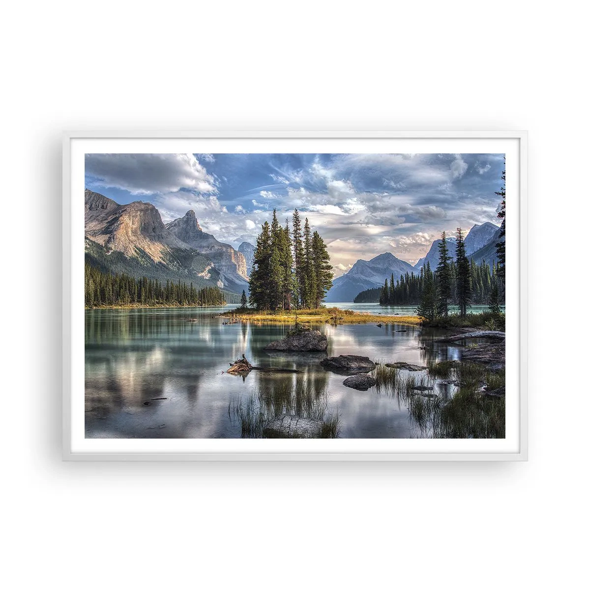 Poster in een witte lijst - Aan het grote en schone water ... - 100x70 cm