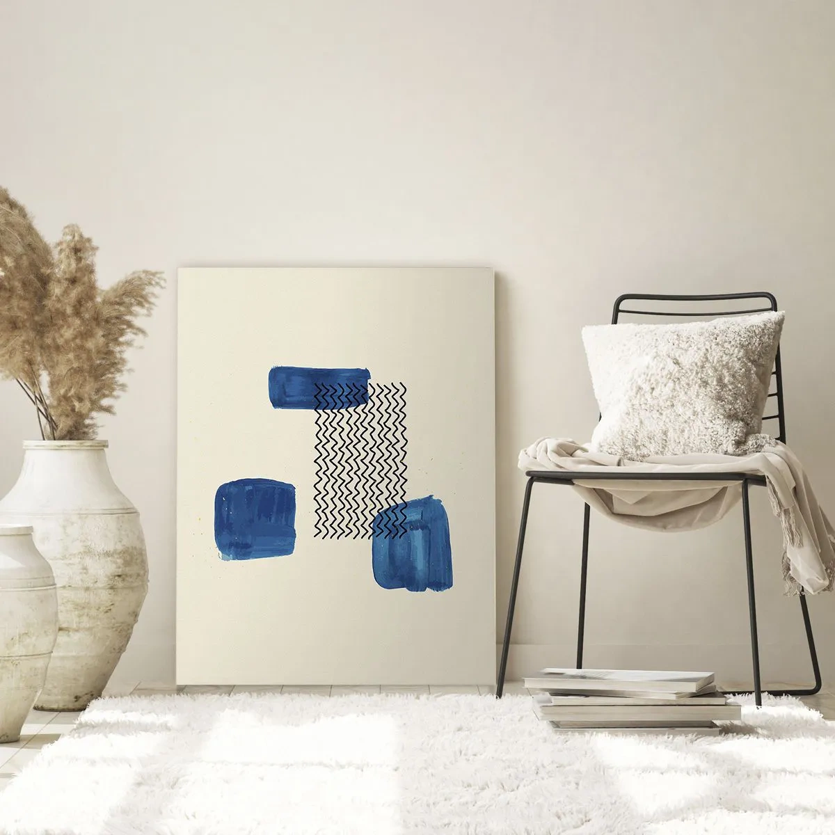 Schilderen op glas - Een abstract kwartet - 70x100 cm