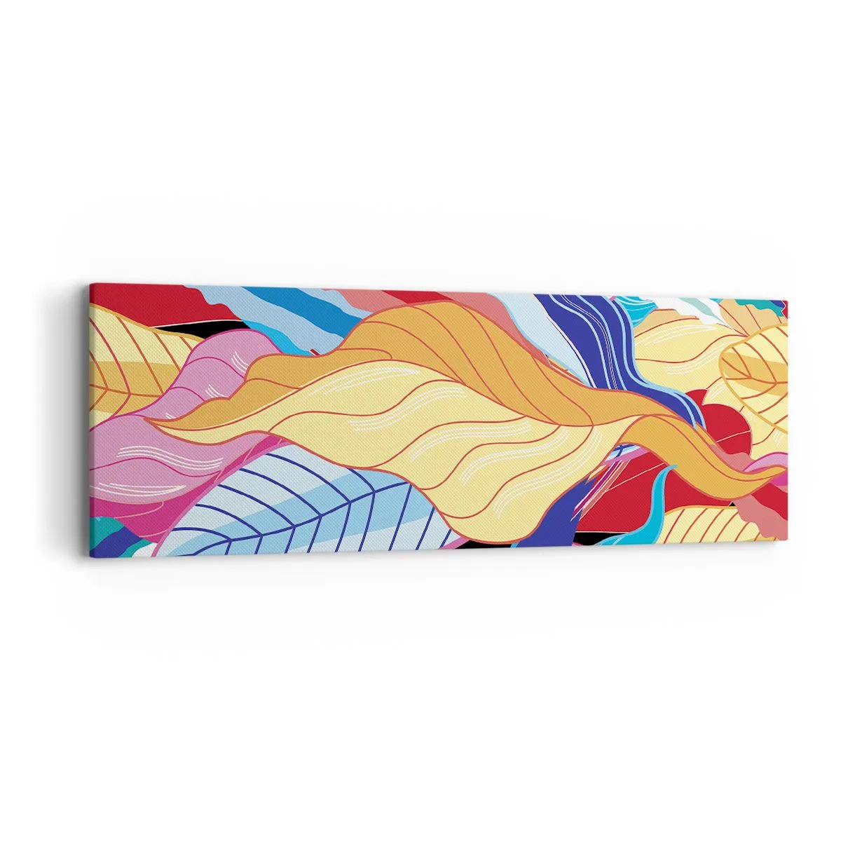 Schilderen op canvas - Een kleurrijke puinhoop - 90x30 cm