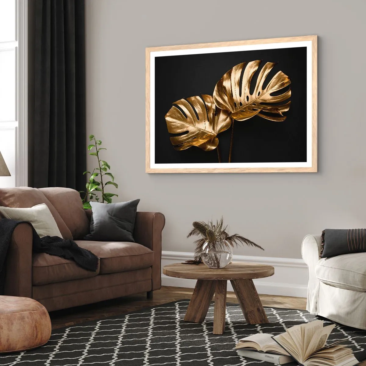 Een poster in een licht eiken lijst - De schatten van de natuur - 50x40 cm