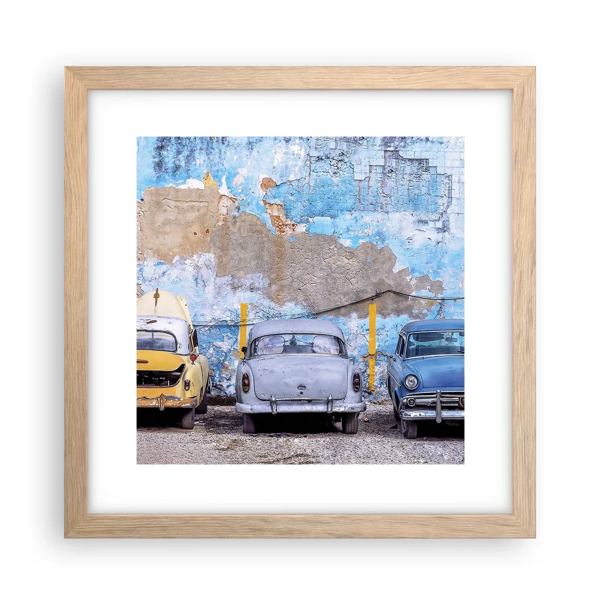 Een poster in een licht eiken lijst - Veteranenbijeenkomst - 30x30 cm