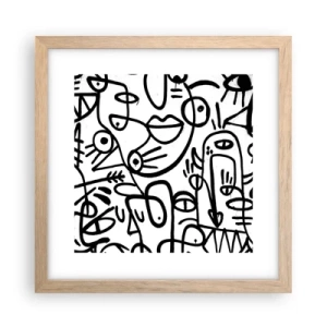 Een poster in een licht eiken lijst - Gezichten en luchtspiegelingen - 30x30 cm