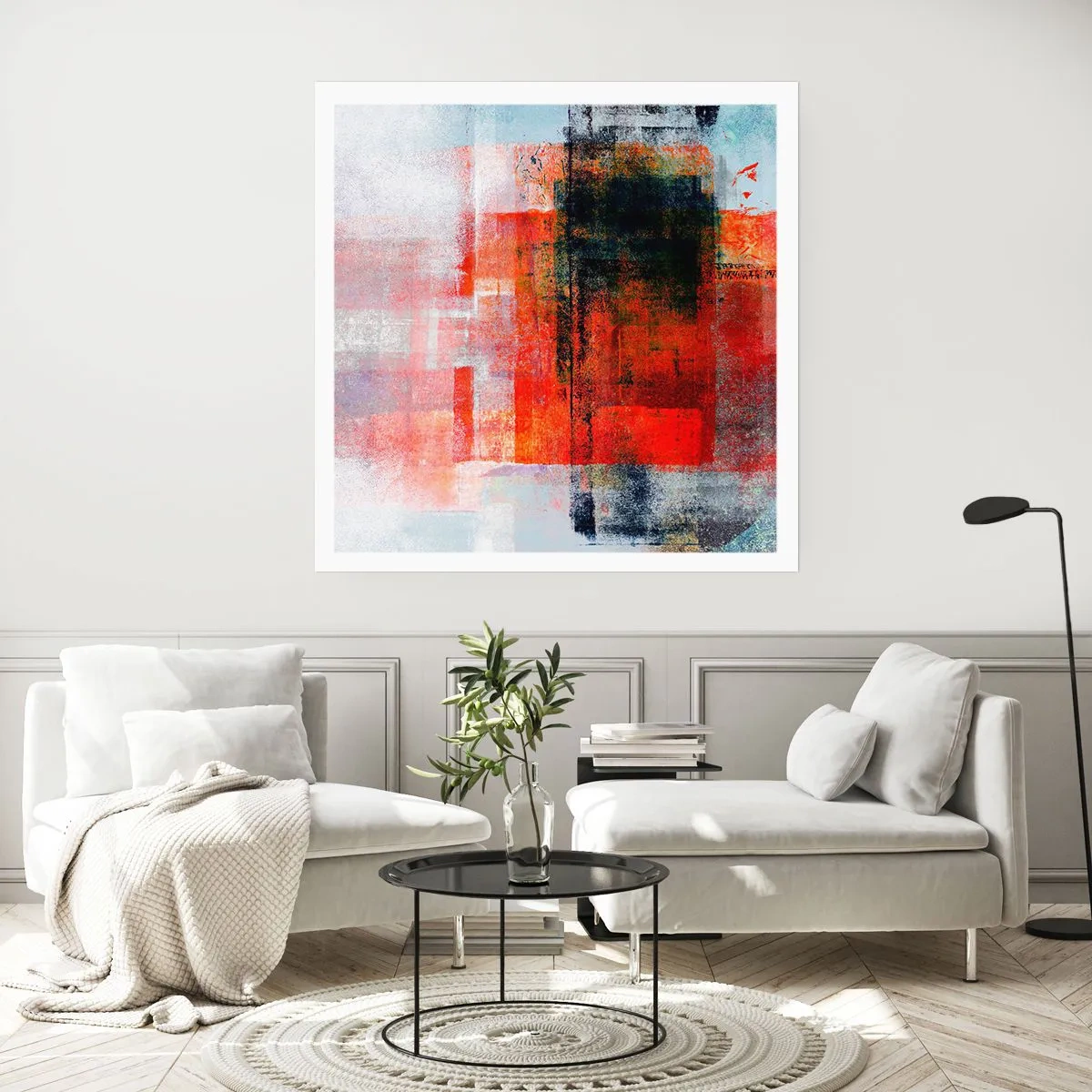 Poster - Een gloeiende compositie - 30x30 cm