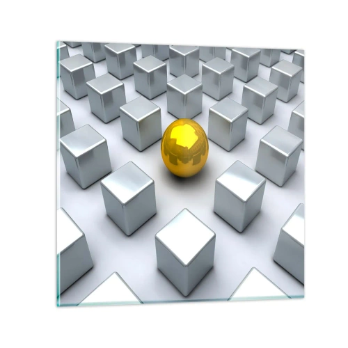 Schilderen op glas - Waarom ik? Geometrische compositie - 40x40 cm