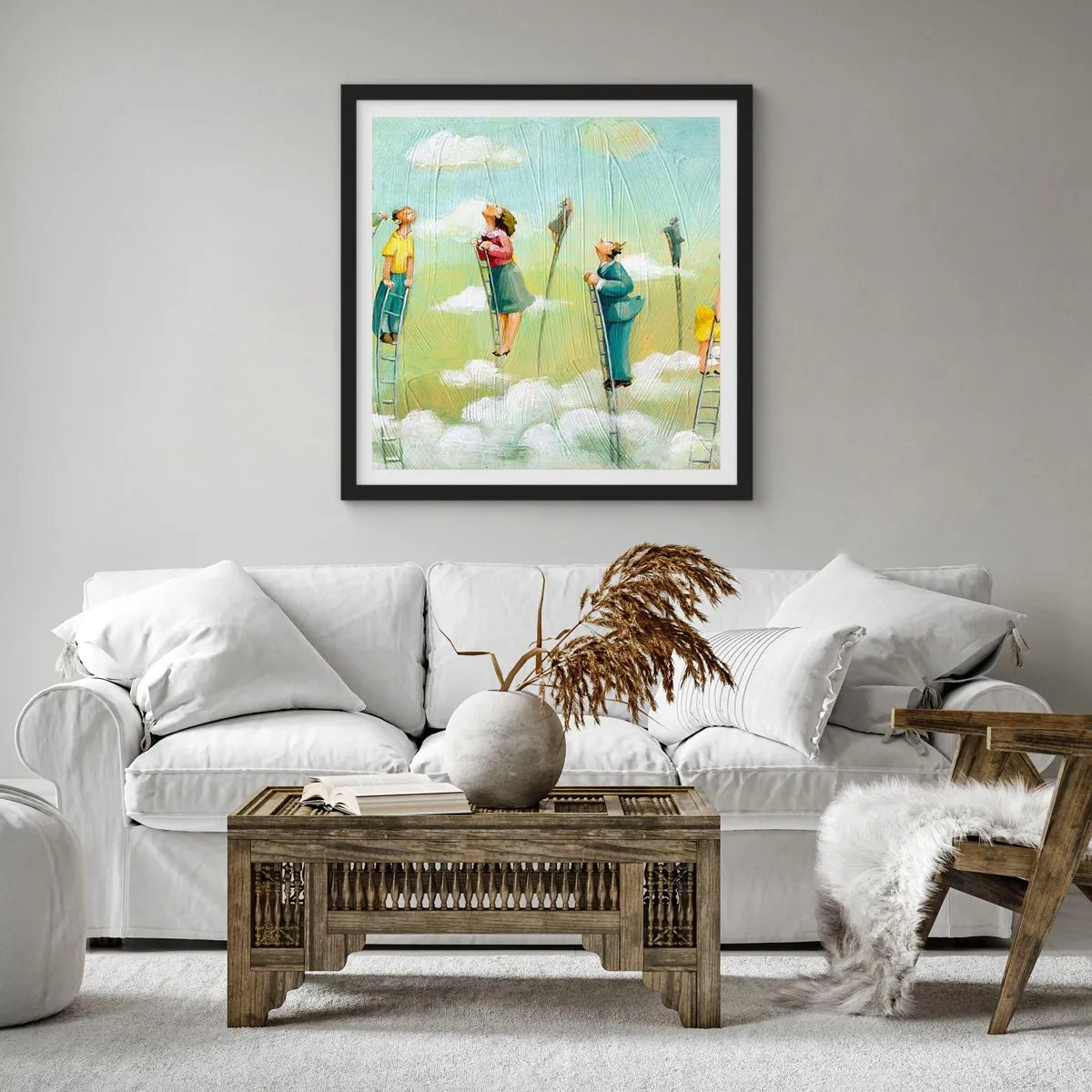 Poster in een zwarte lijst - Achter je droom - 40x40 cm