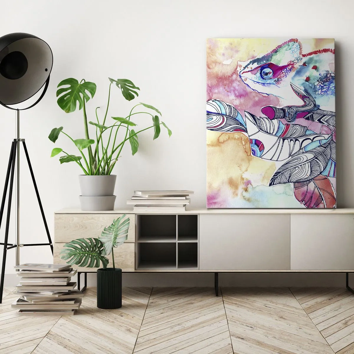 Schilderen op canvas - Zo kleurrijk als onze wereld - 80x120 cm