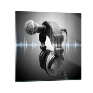 Schilderen op glas - Je kunt het zingen nog steeds horen - 30x30 cm