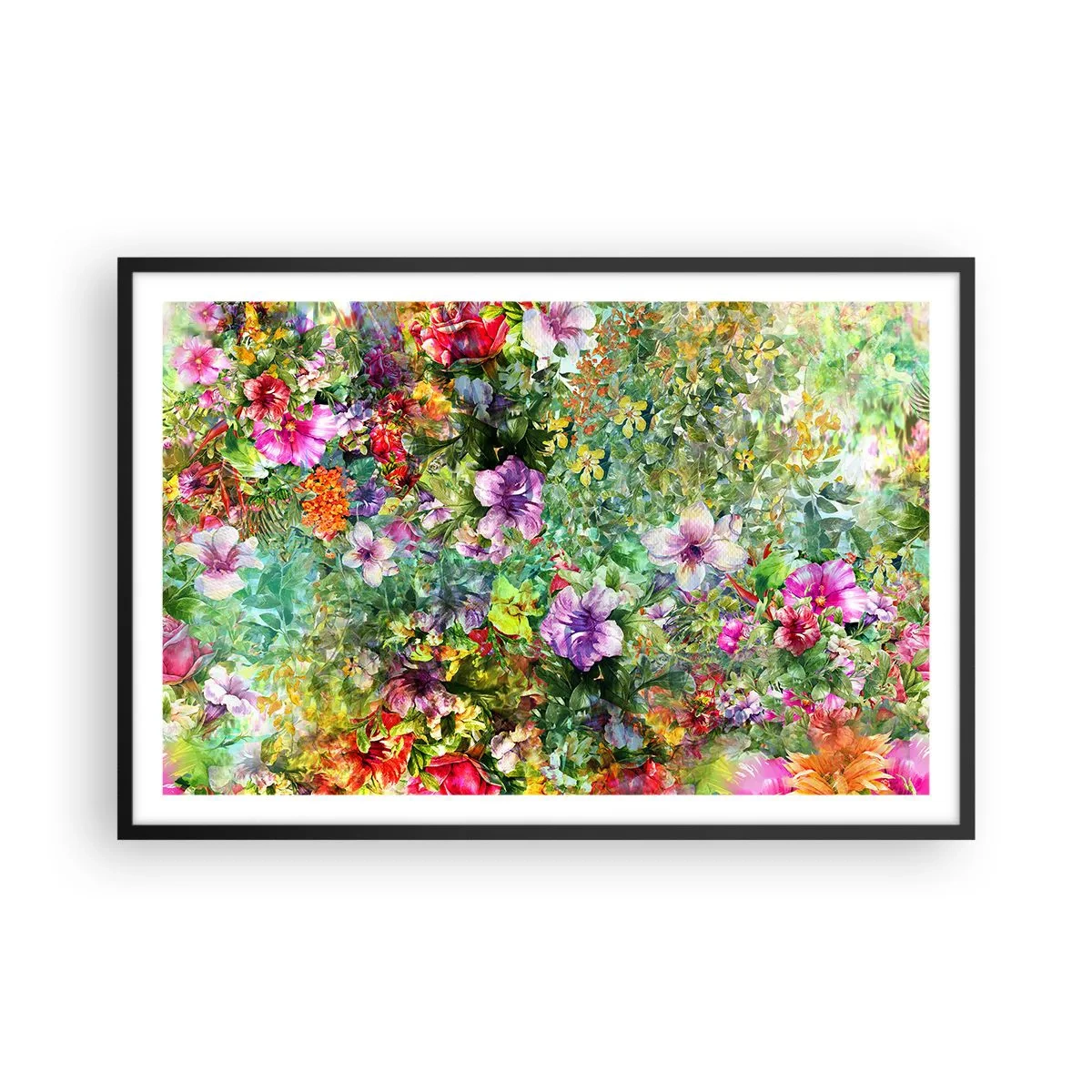 Poster in een zwarte lijst - In bloemen voor verderf - 91x61 cm