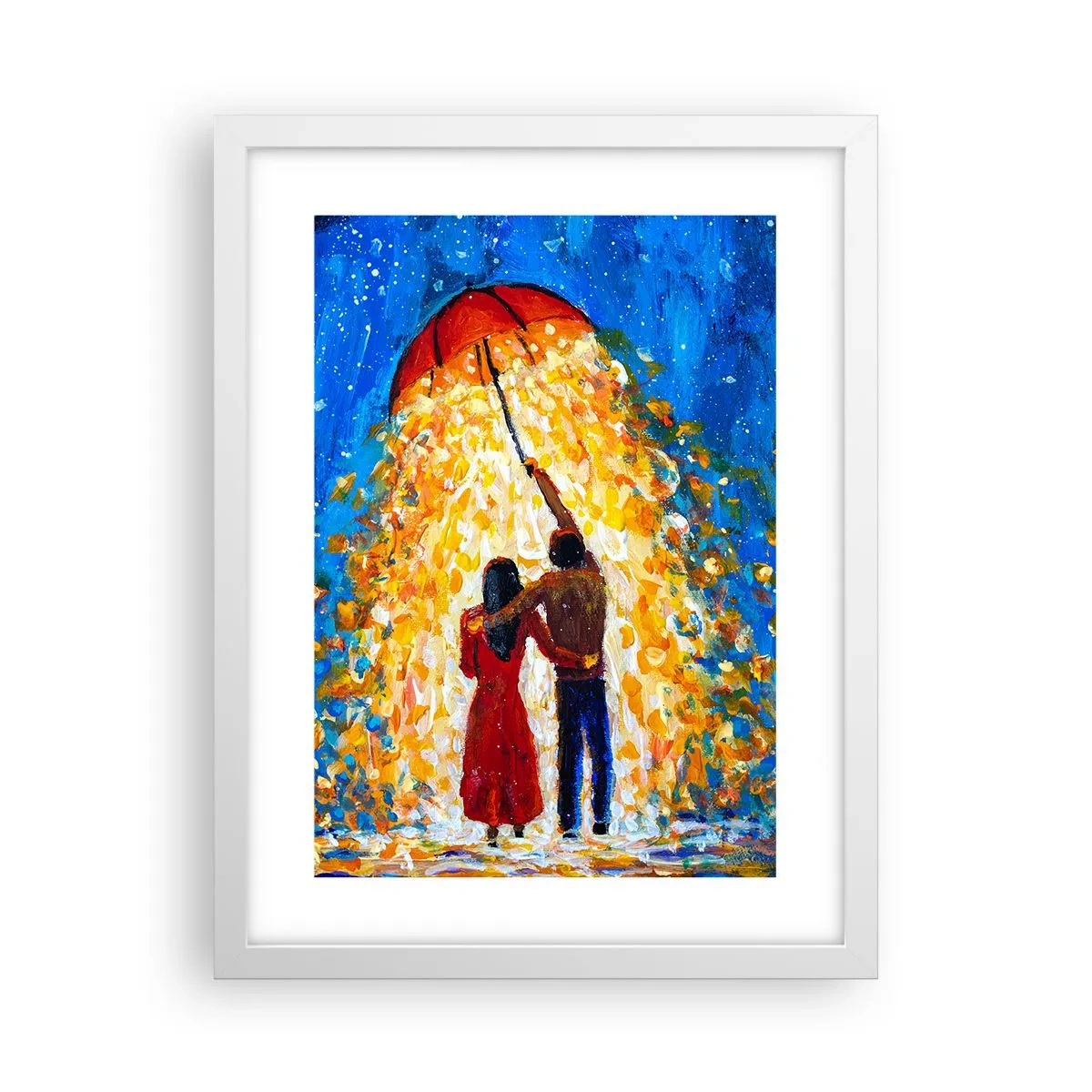 Poster in een witte lijst - De magie van een regenachtige avond? - 30x40 cm
