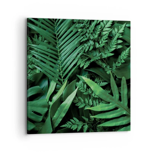 Schilderen op canvas - Ineengedoken in het groen - 70x70 cm