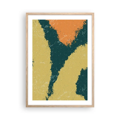Een poster in een licht eiken lijst - Abstractie – langzame beweging - 50x70 cm