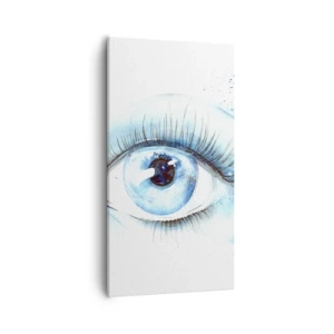 Schilderen op canvas - Dompel jezelf onder in het blauw van de blik - 55x100 cm